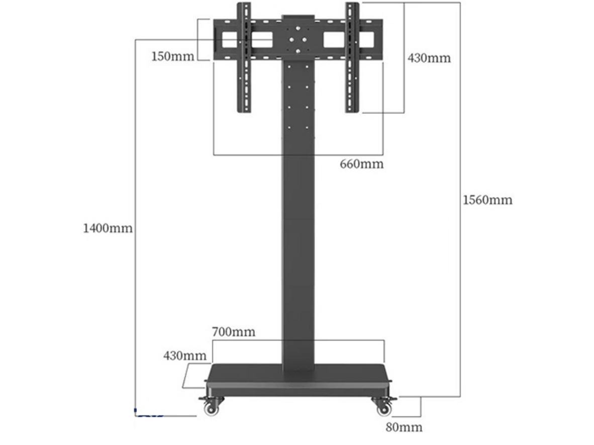 Khung trụ thép cao cấp giúp ErgoTek E1290 chịu lực tốt và ổn định cho TV 32 - 65 inch.