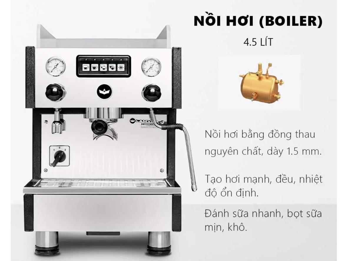 Máy đáp ứng hai món chủ lực: espresso và cappuccino.