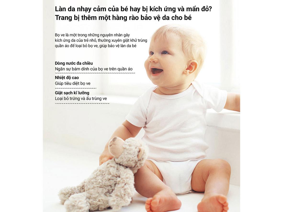Tự làm sạch lồng giặt giúp hạn chế cặn bẩn và mùi hôi tích tụ.