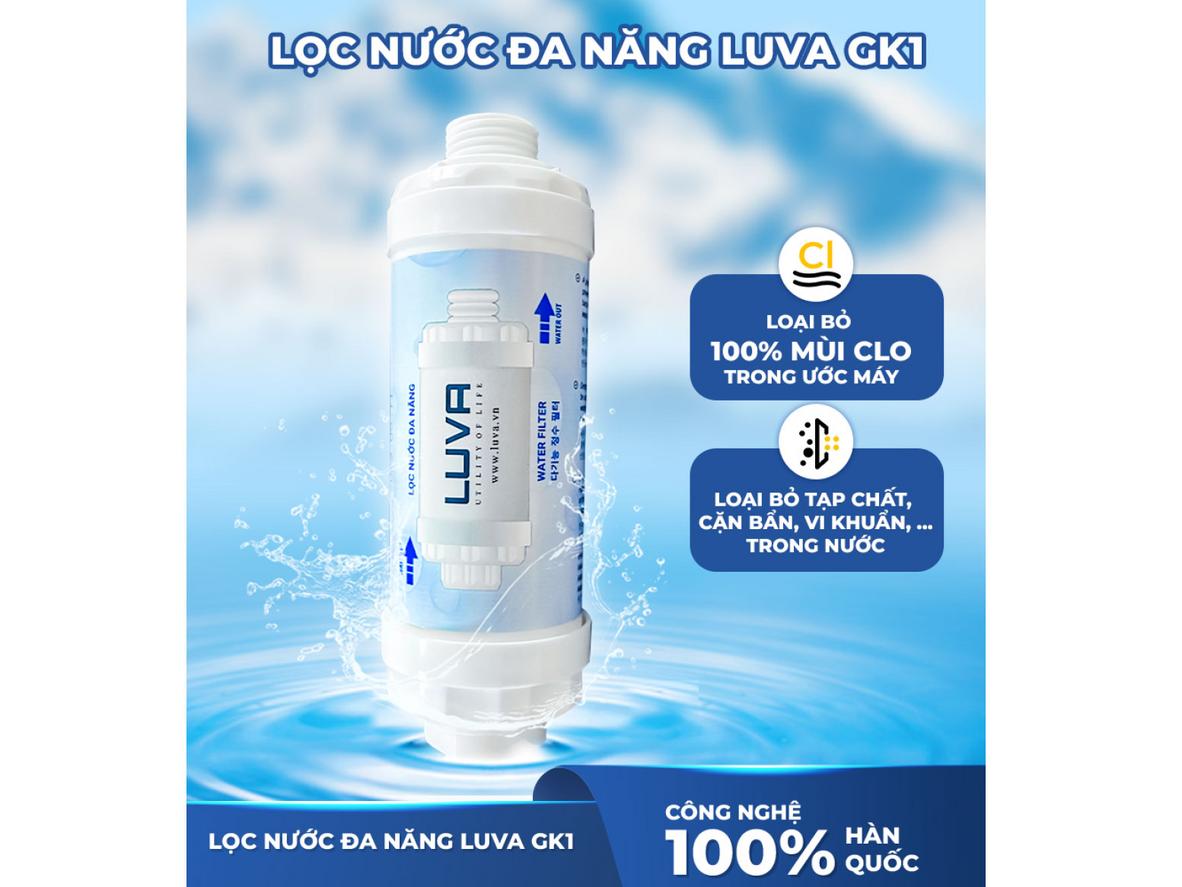 Luva GK1 chịu tải 120 PSI, lưu lượng lọc 3 lít/phút ổn định.