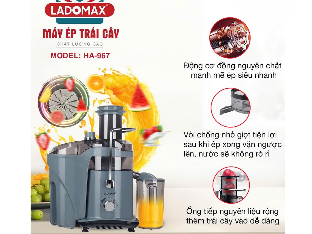 Ép nguyên trái tiện lợi với Ladomax HA-967