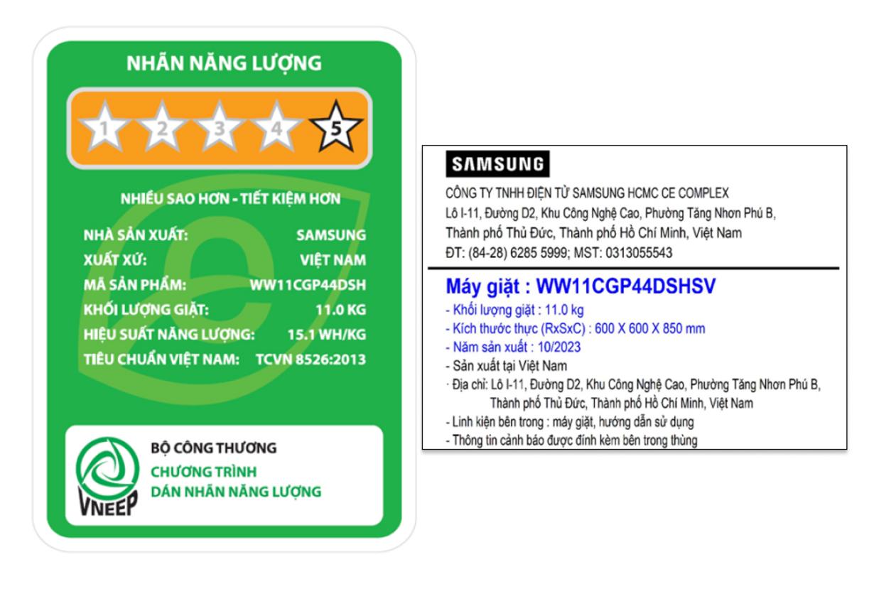 Máy giặt Samsung 11kg thiết kế Bespoke hiện đại, phù hợp gia đình đông người.