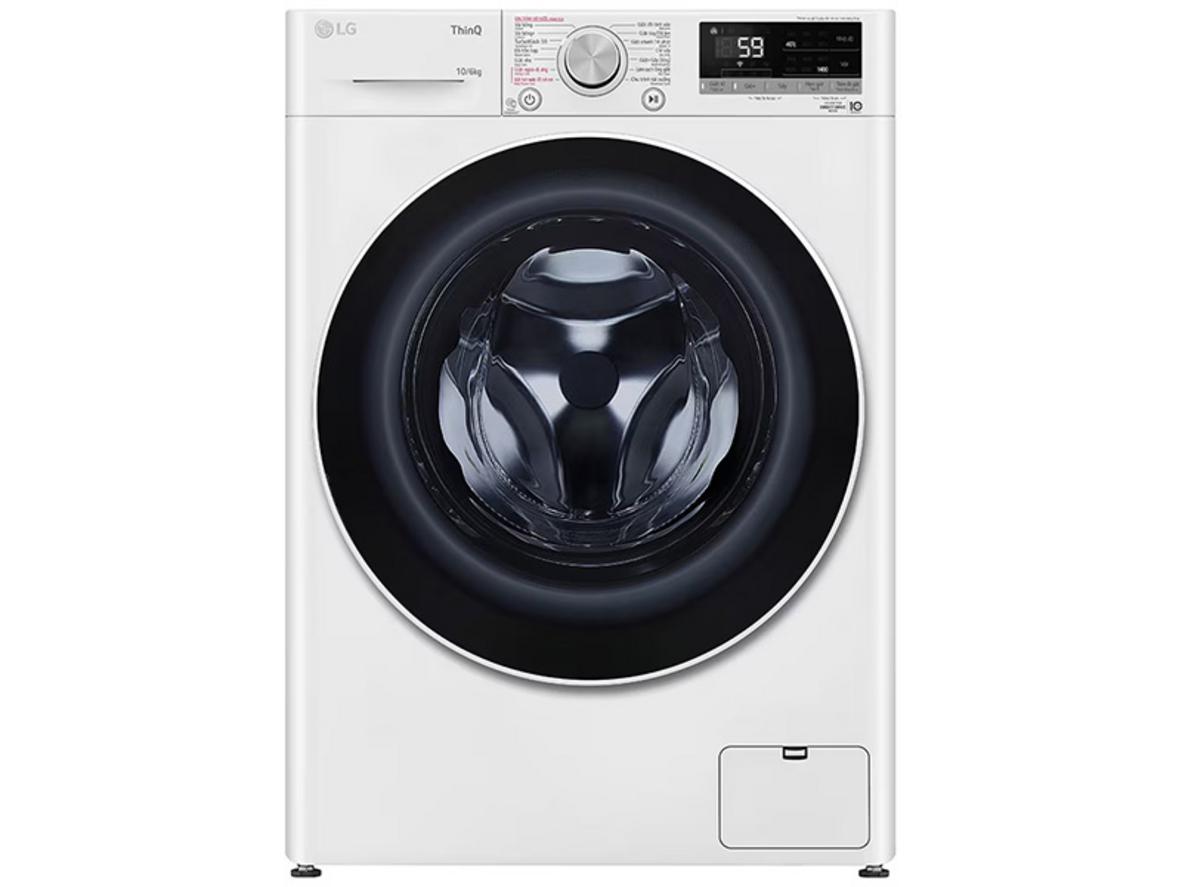 LG FV1410D4W1: giặt 10kg, sấy 6kg, giải pháp 2 trong 1 cho gia đình bận rộn.