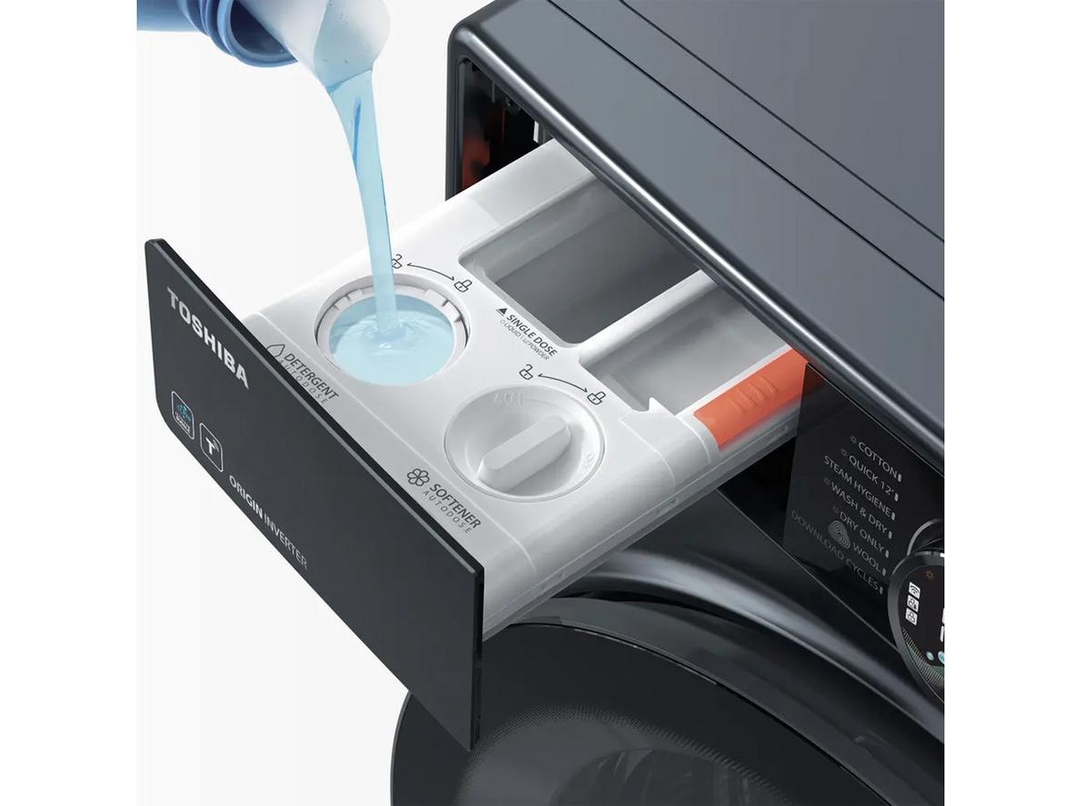 Công nghệ giặt sấy của Toshiba hỗ trợ sạch sâu, giảm nhăn và tiết kiệm điện.