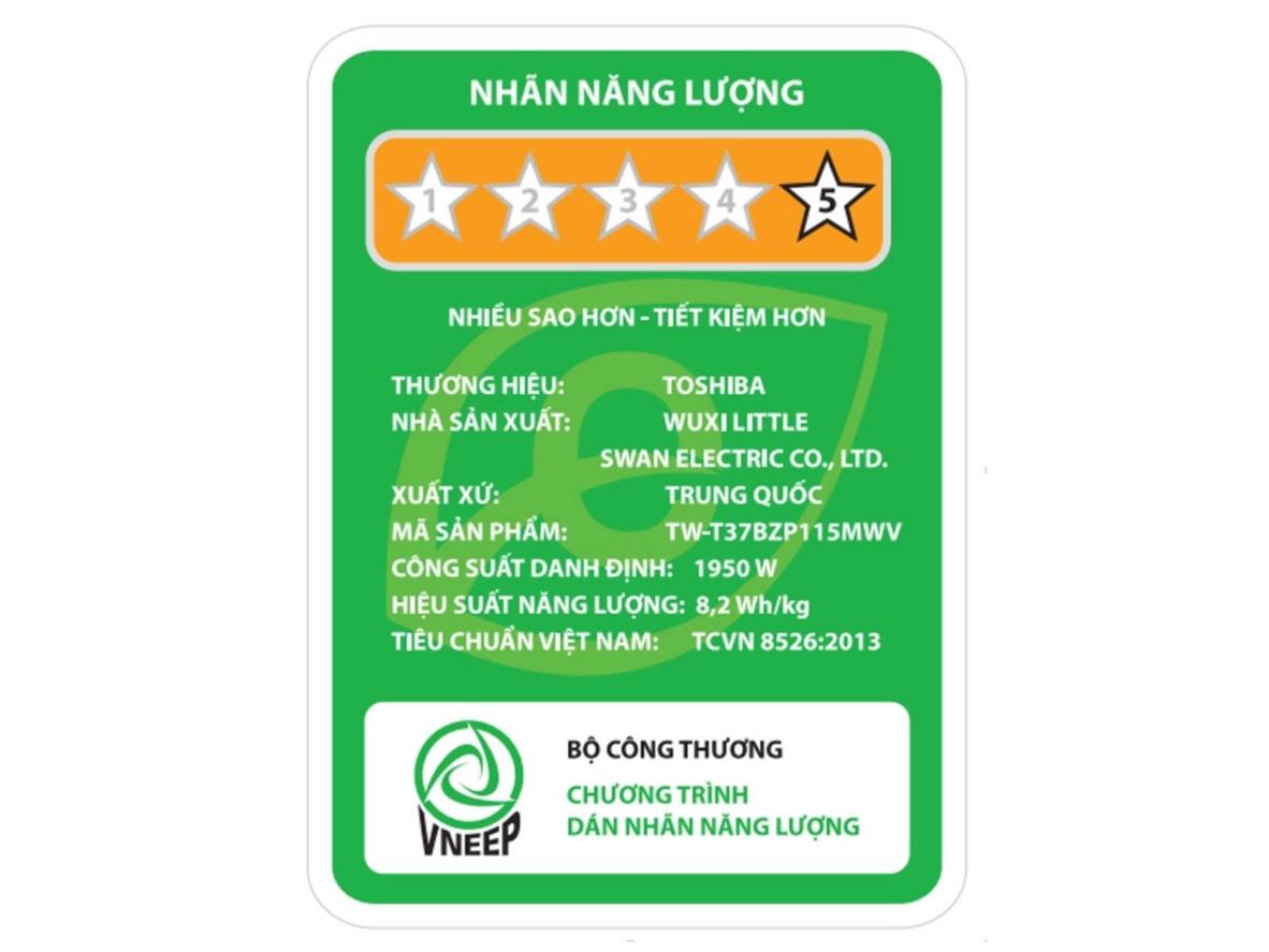 Máy giặt Toshiba Inverter 10.5kg TW-T37BZP115MWV(WT) phù hợp gia đình đông người, giặt sạch và tiết kiệm điện.