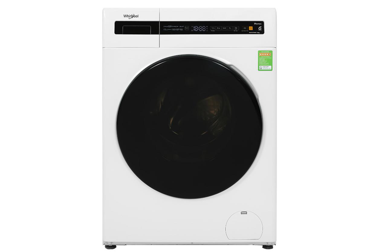 Máy giặt Whirlpool Inverter 10.5kg FWEB10502FW với thiết kế cửa ngang hiện đại cho gia đình đông người.