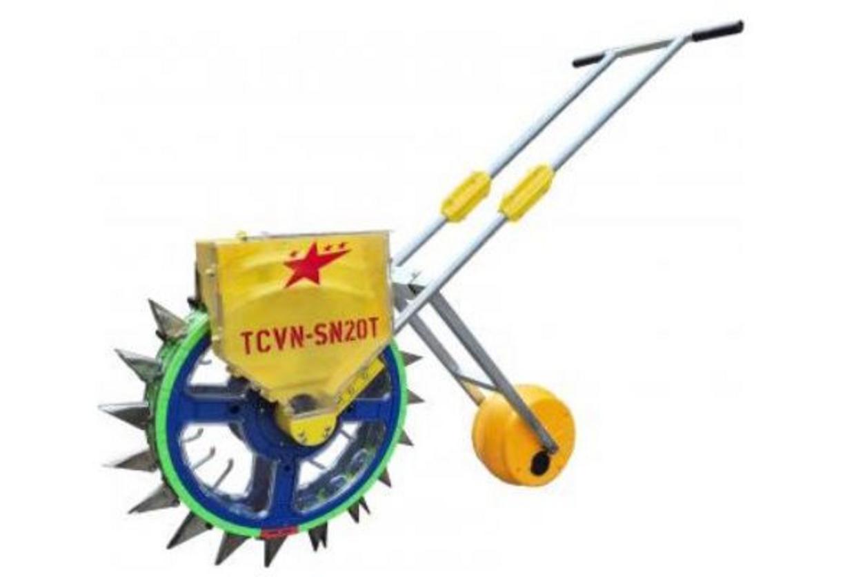 Máy gieo hạt TCVN-SN20T nổi bật với thiết kế 20 răng gieo và khả năng di chuyển gọn nhẹ.