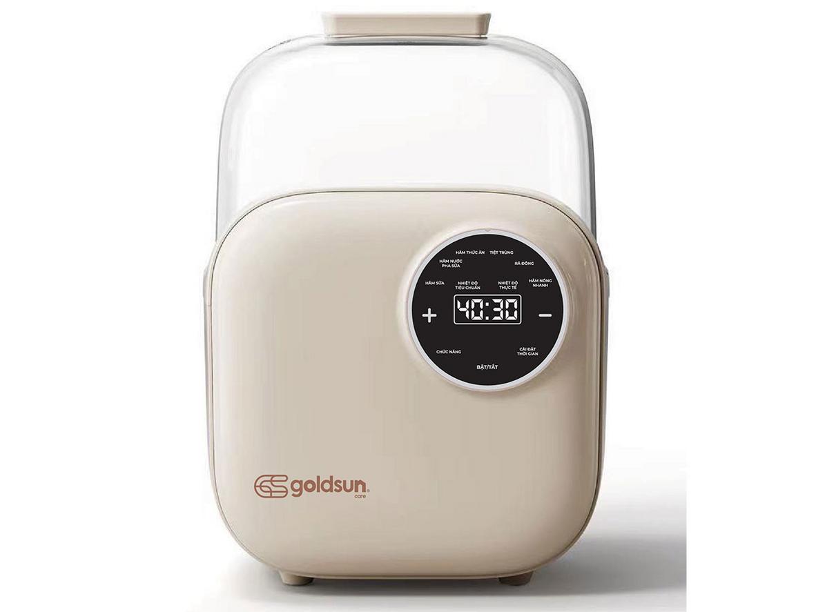 Máy hâm sữa đôi đa năng Goldsun GCDW02BL gọn nhẹ, phù hợp chăm bé hằng ngày.