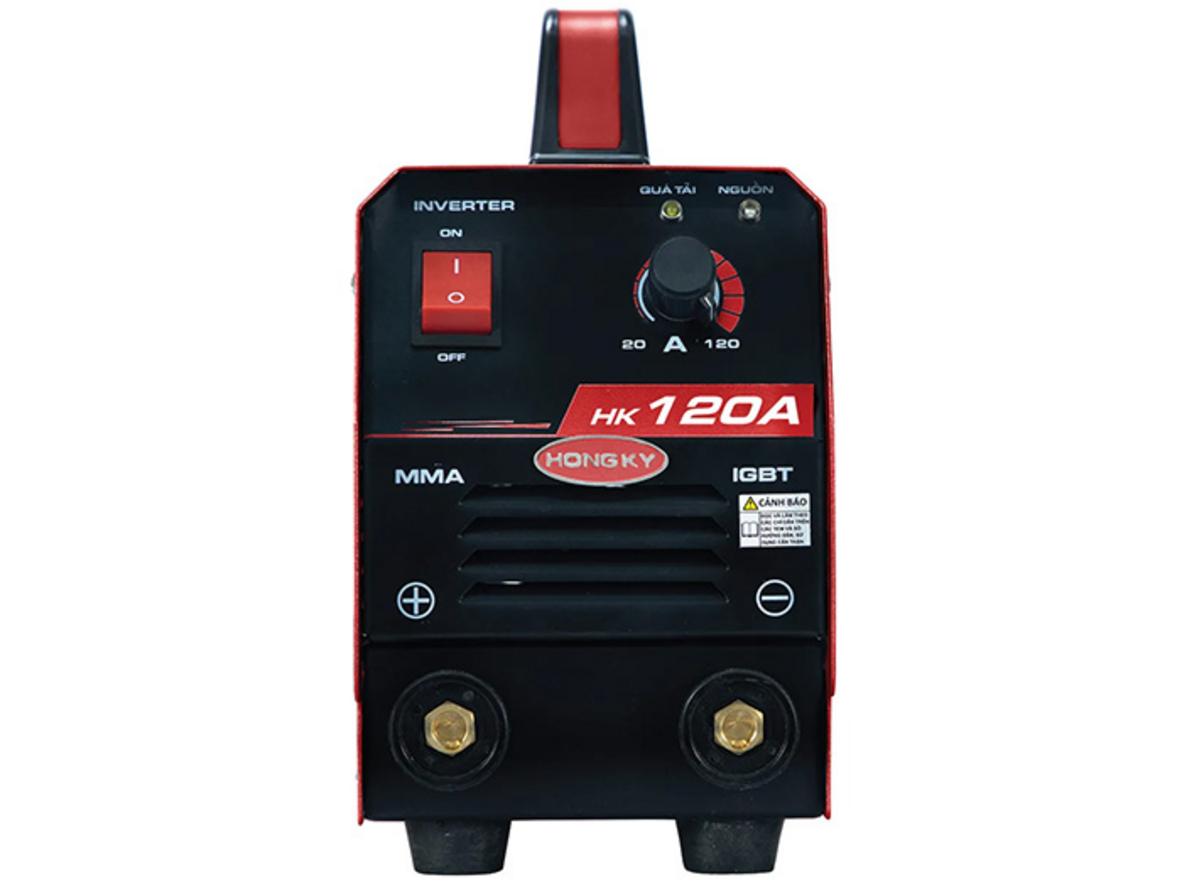 Máy hàn điện tử Hồng Ký HK 120A nhỏ gọn, dễ mang theo và phù hợp điện dân dụng 220V.