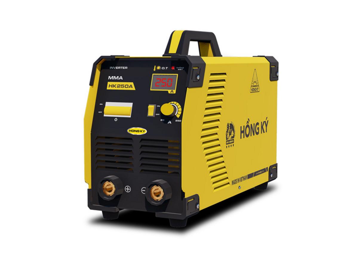 Máy hàn điện tử Hồng Ký HK 250A nổi bật với dải dòng 20–250A và thiết kế inverter nhỏ gọn.