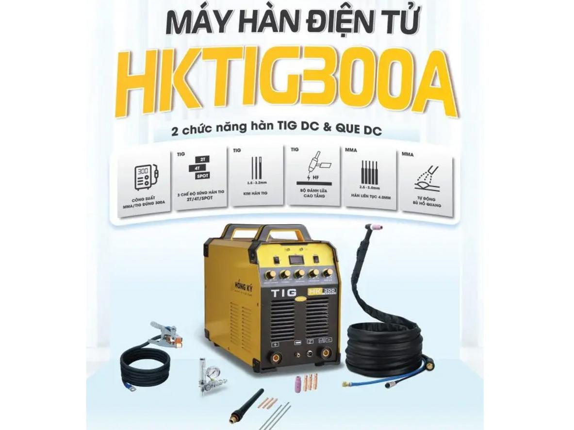 HKTIG300A tạo hồ quang ổn định, hỗ trợ mối hàn TIG đẹp trên inox.