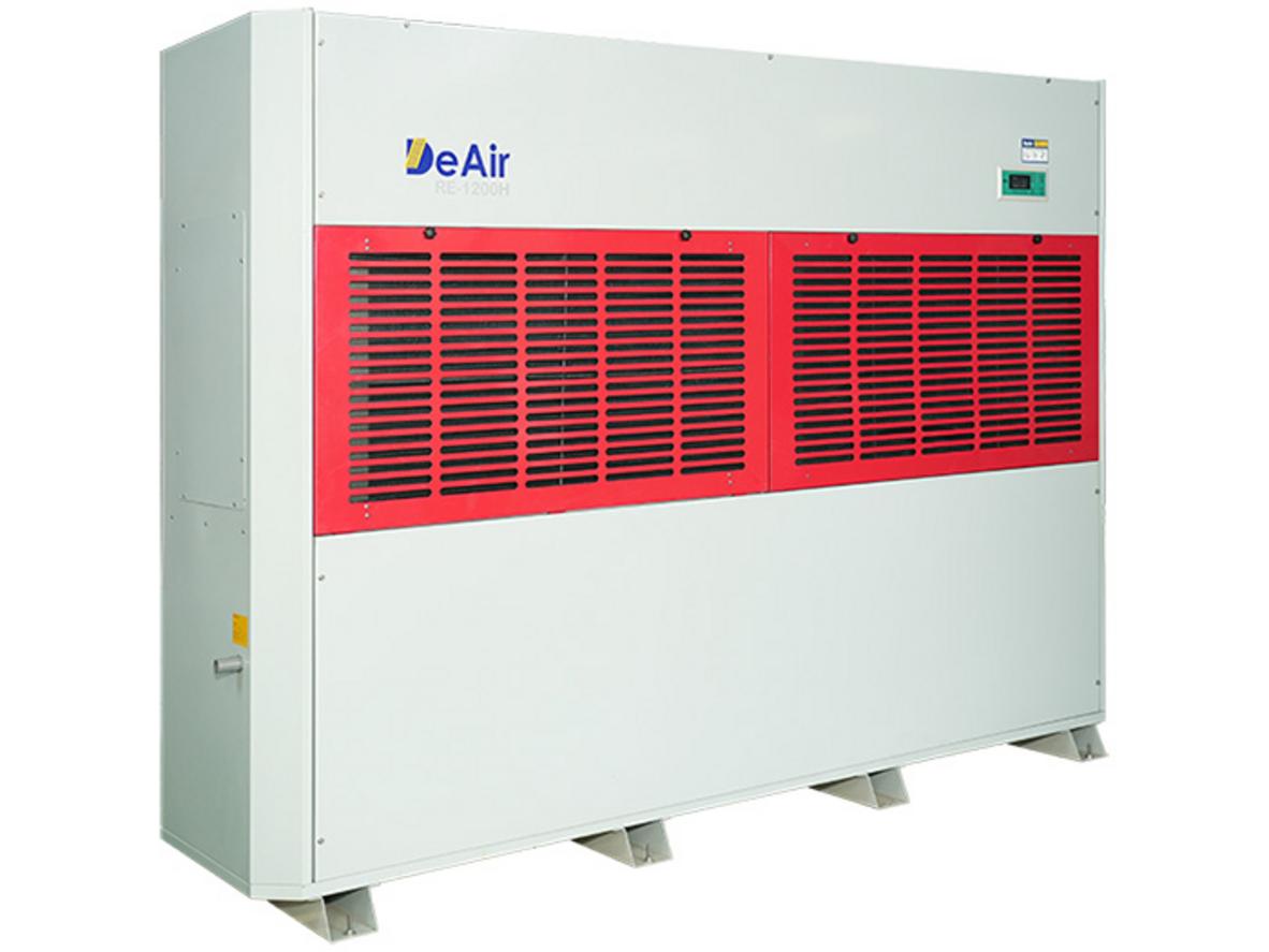 DeAir.RE-1200H là máy hút ẩm công nghiệp chịu nhiệt 1.200 lít/ngày cho kho xưởng quy mô lớn.