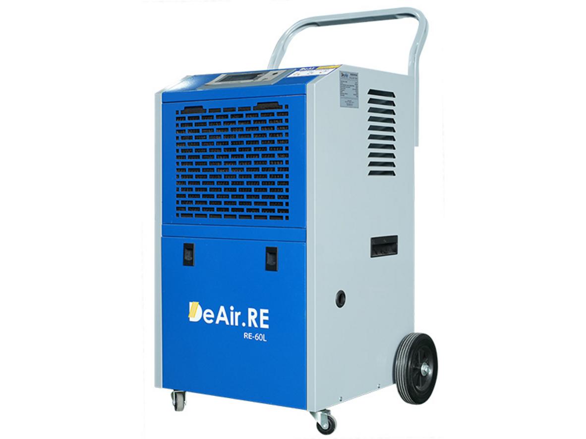 Bảng thông số của máy hút ẩm công nghiệp DeAir.RE-60 cho kho và xưởng vừa.
