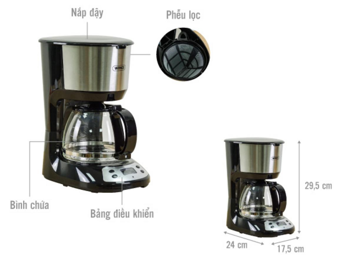 Winci CM9103T nhỏ gọn, dễ đặt trên quầy bếp hoặc bàn làm việc.