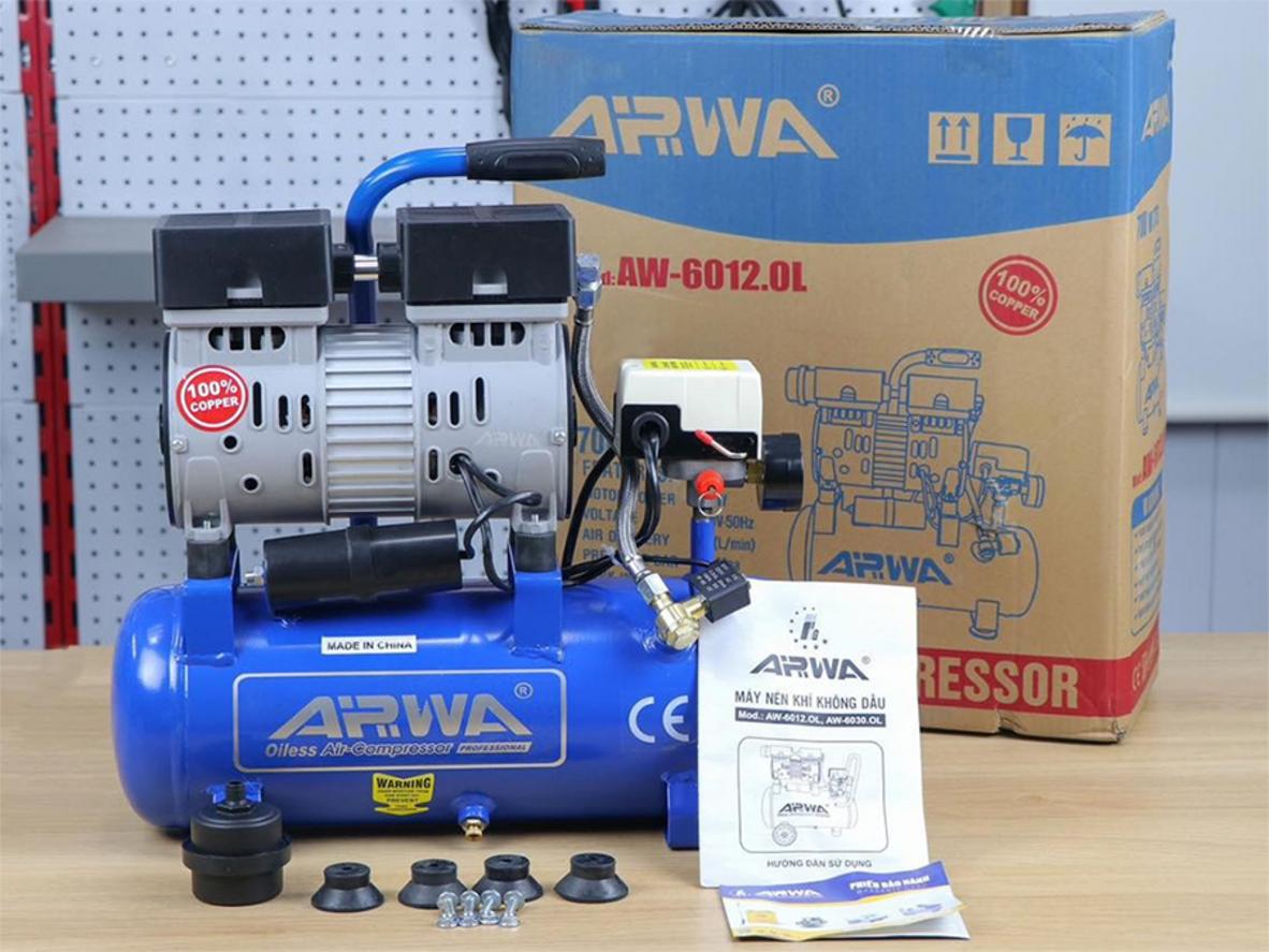 Tổng quan Máy nén khí không dầu Arwa AW-6012OL (6012) - 12 lít