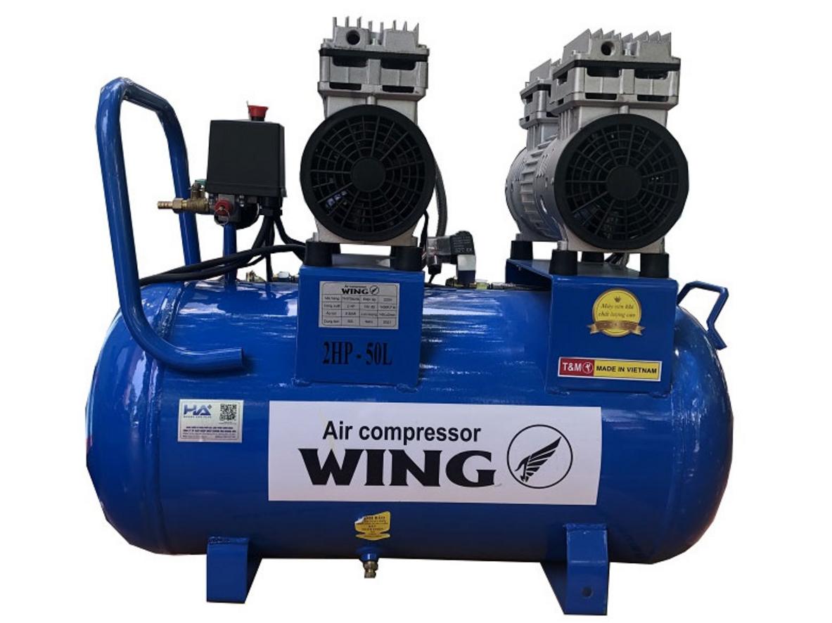 Tổng quan Máy nén khí không dầu giảm âm Wing 2HP TW-OF750x2 (TM-OF750) - 50 lít