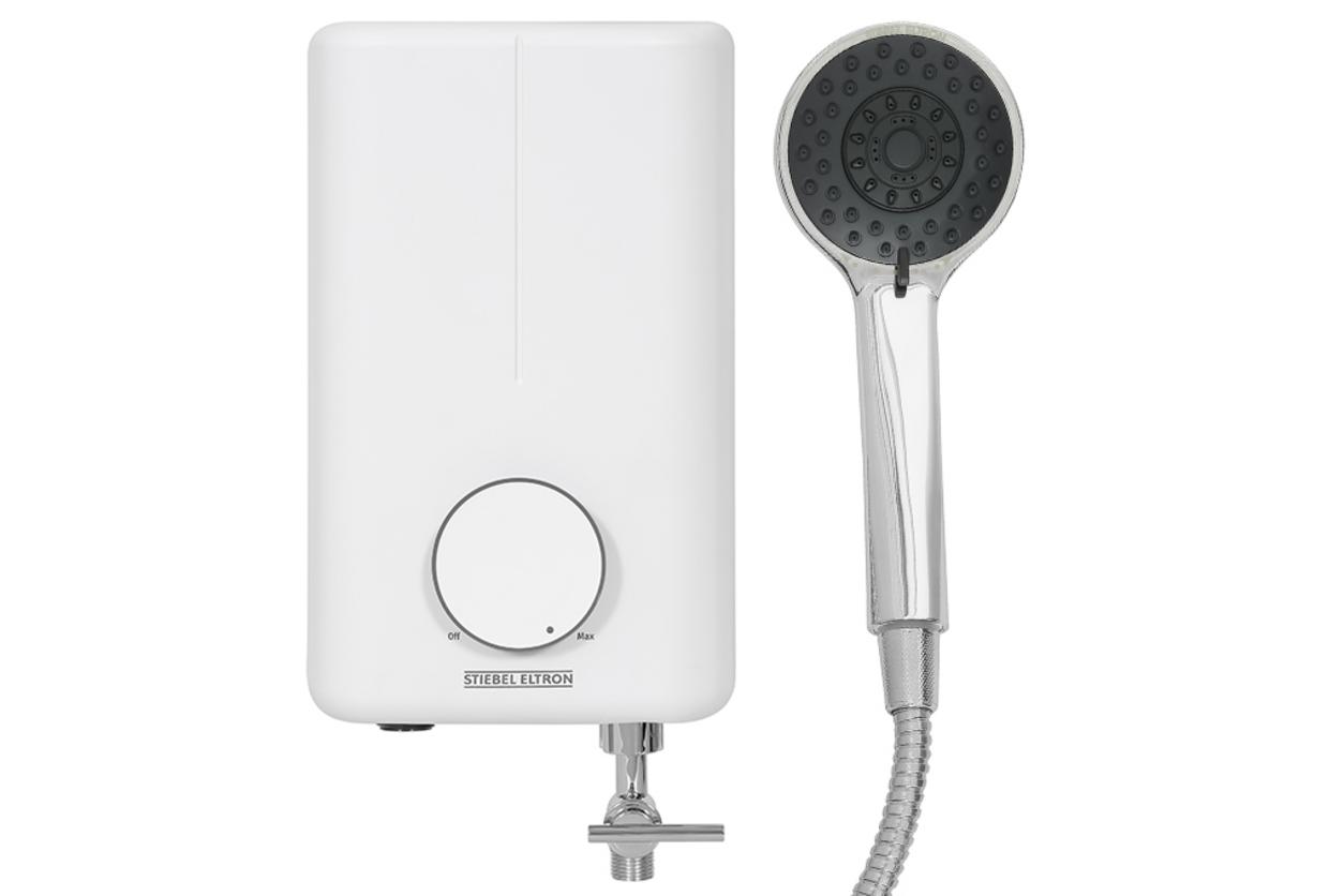 Máy nước nóng trực tiếp Stiebel Eltron DE 35 EC gọn đẹp, phù hợp phòng tắm gia đình.