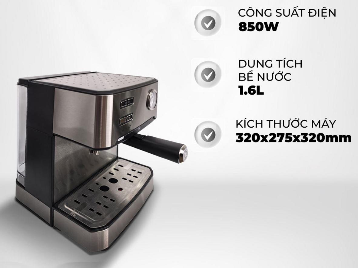 Cấu hình gọn, thao tác đơn giản, phù hợp pha espresso hằng ngày.