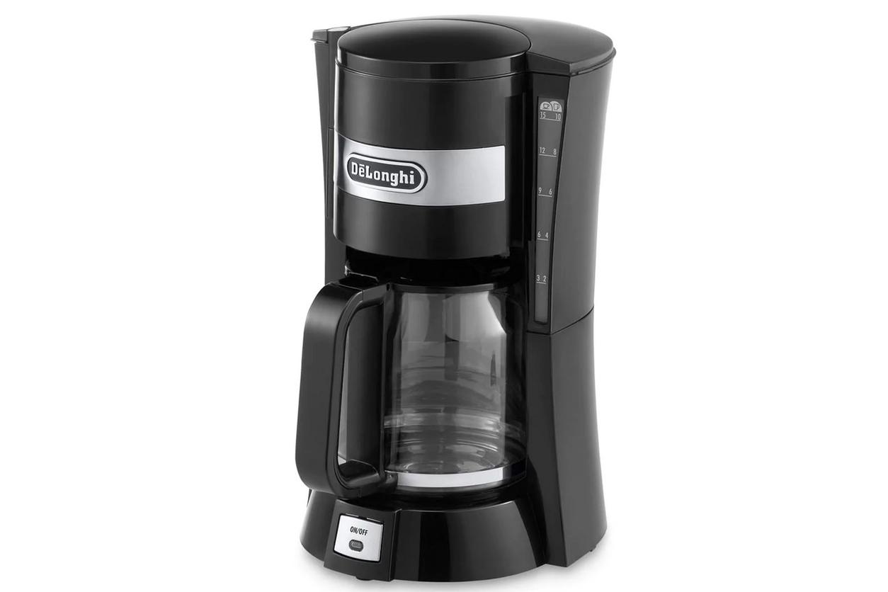Máy pha cà phê Delonghi ICM15210.1 gọn nhẹ, phù hợp gia đình và văn phòng nhỏ.