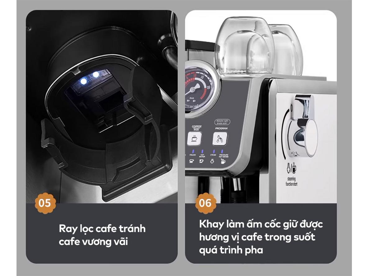 Hệ thống 2 boiler và bơm 20 Bar giúp Winci Vega-X pha nhanh, ổn định hơn.
