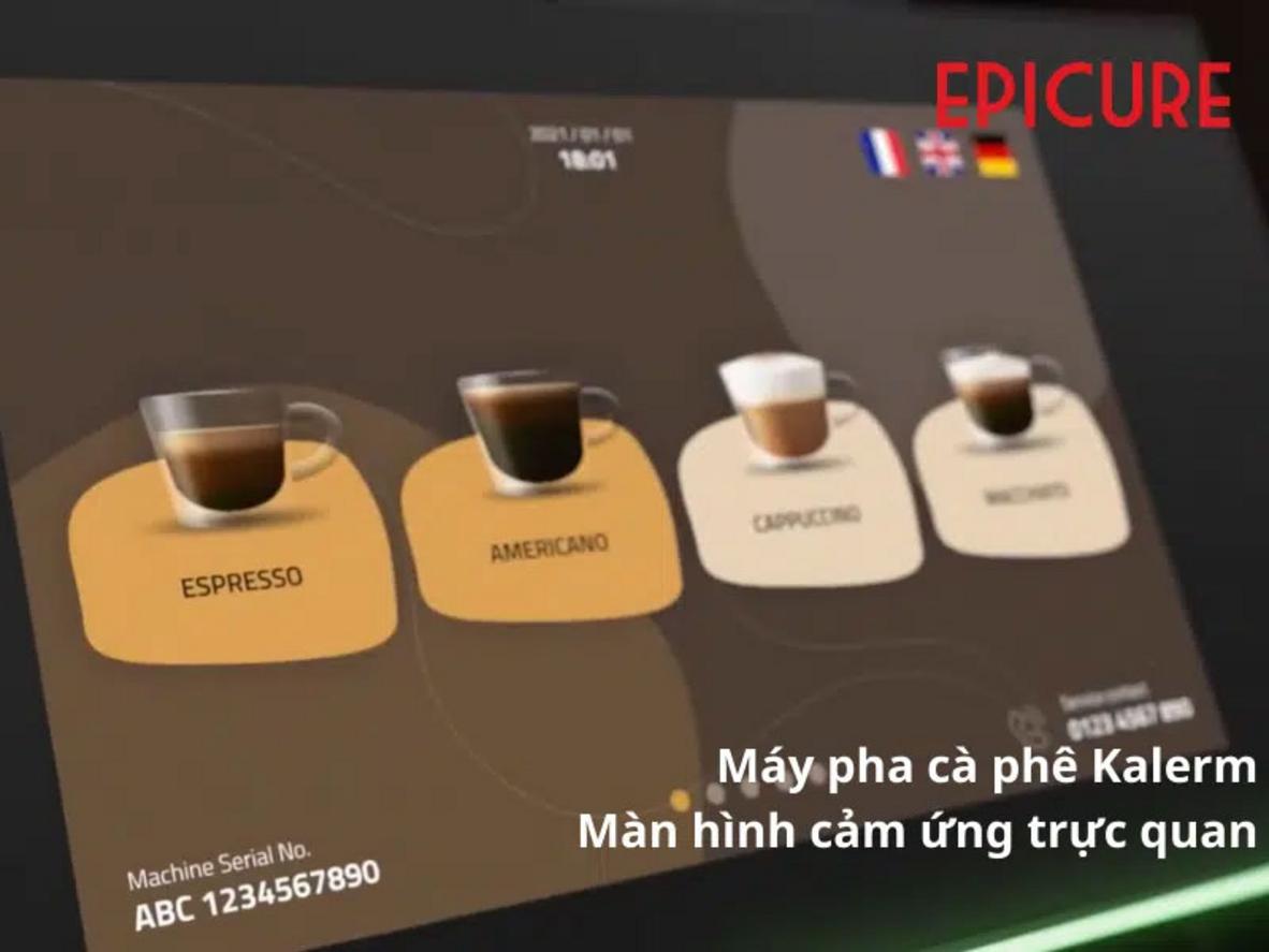 Màn hình cảm ứng 7 inch giúp chọn món nhanh và thao tác dễ dàng.