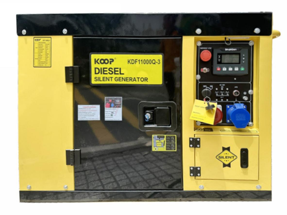 Máy phát điện chạy dầu Koop 8KW KDF11000Q(-3) 3 pha cho nhu cầu dự phòng điện 380V.