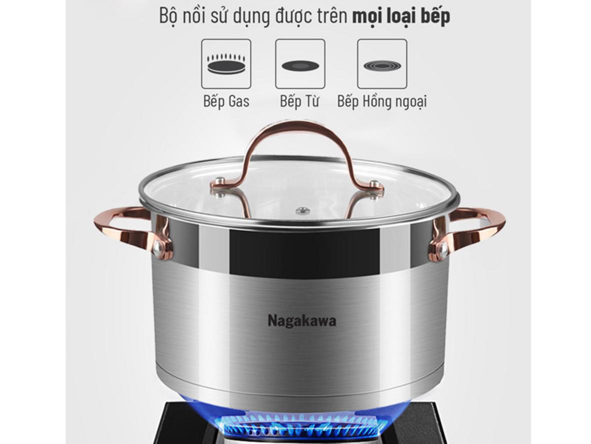 Đáy 5 lớp giúp nhiệt phân bổ đều, nấu ngon và ổn định hơn.
