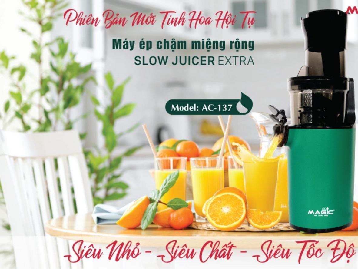 Ống tiếp nguyên liệu 8cm cho phép ép nguyên trái tiện hơn