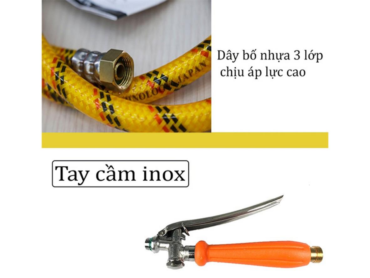 Áp lực phun mạnh giúp tia phun xa và phủ đều hơn.