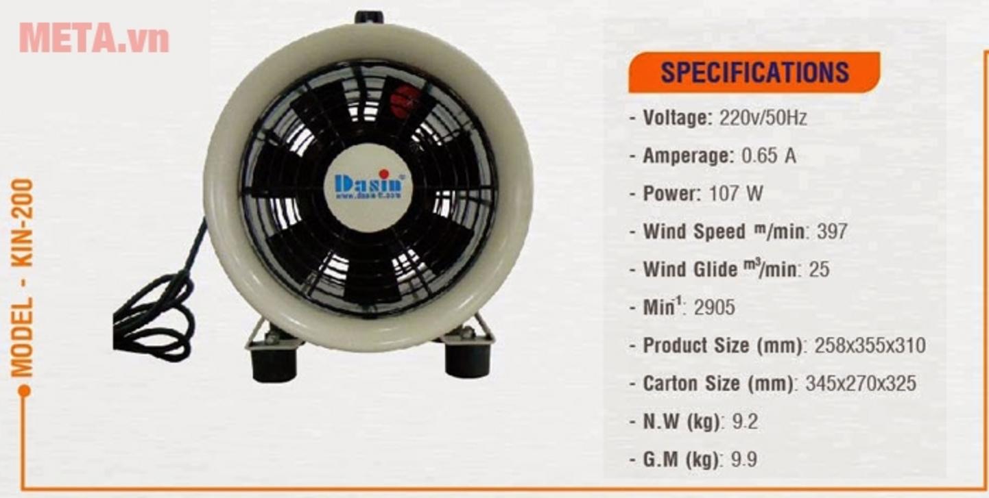 Công suất 107W cho hiệu quả hút tốt và tối ưu điện năng.