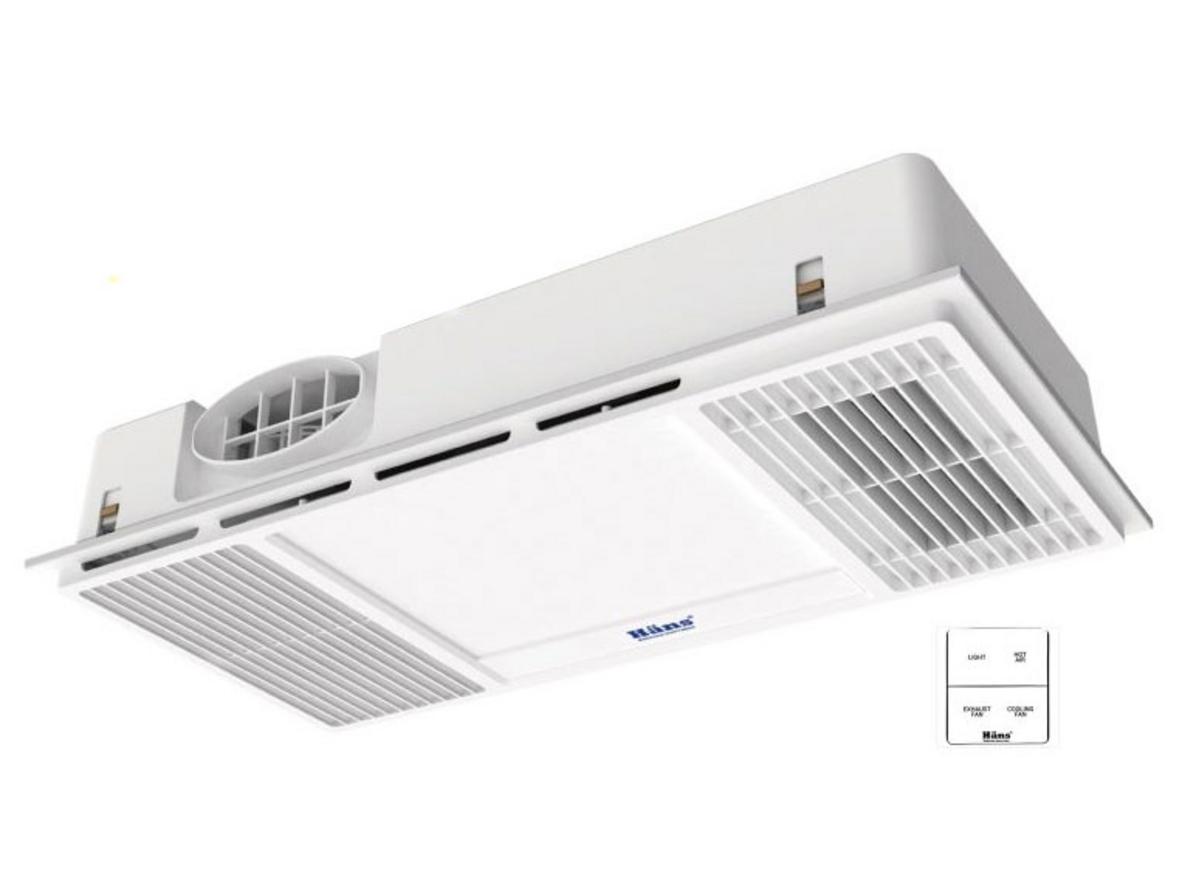Hans HA2 tối ưu nhà tắm hiện đại với thiết kế âm trần gọn đẹp và 4 chức năng trong 1.