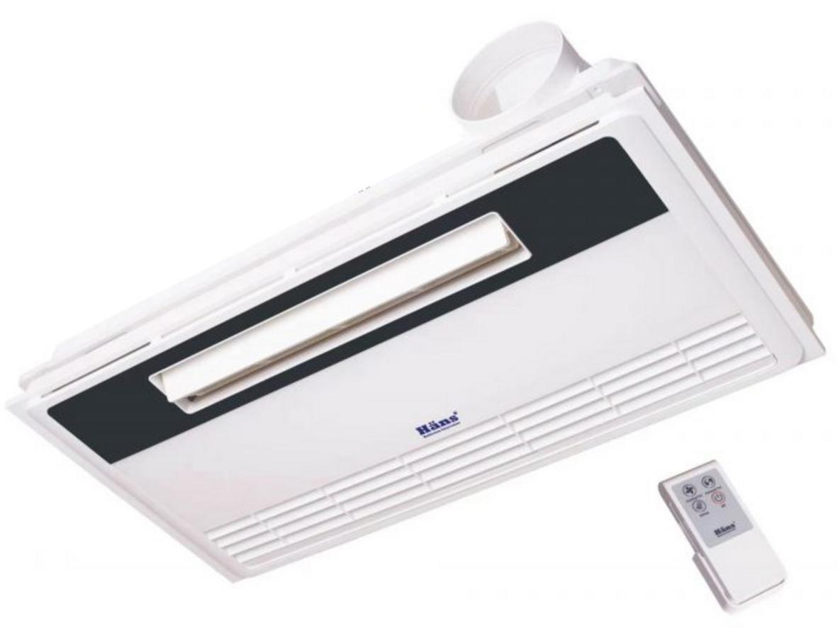 Hans H20R lắp âm trần gọn đẹp, kết hợp làm mát và thông gió.