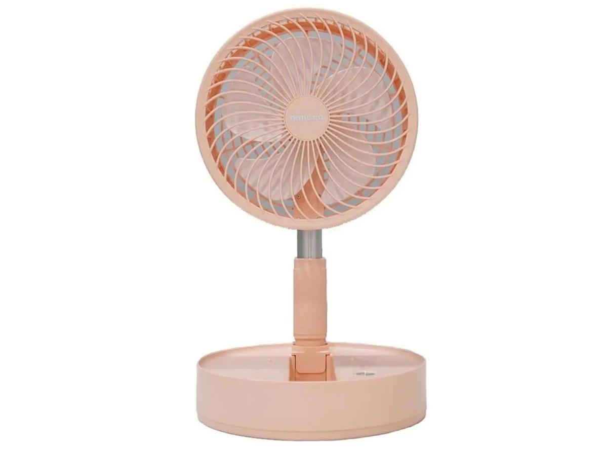 Nanoco NFF1618P màu hồng có thể gấp gọn hoặc kéo cao thành quạt đứng.