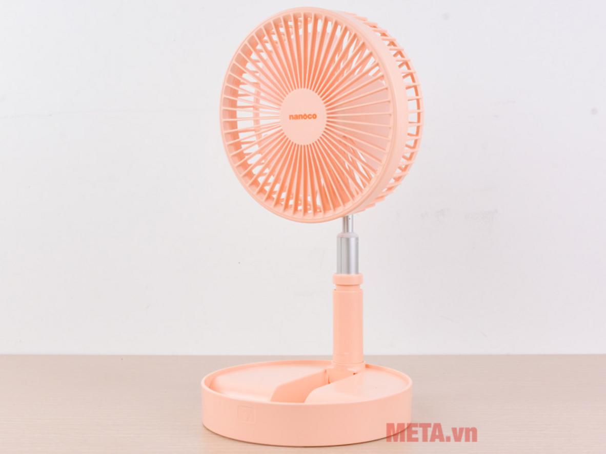 Pin 7200mAh giúp quạt đáp ứng nhu cầu dùng lâu hơn khi không có điện.