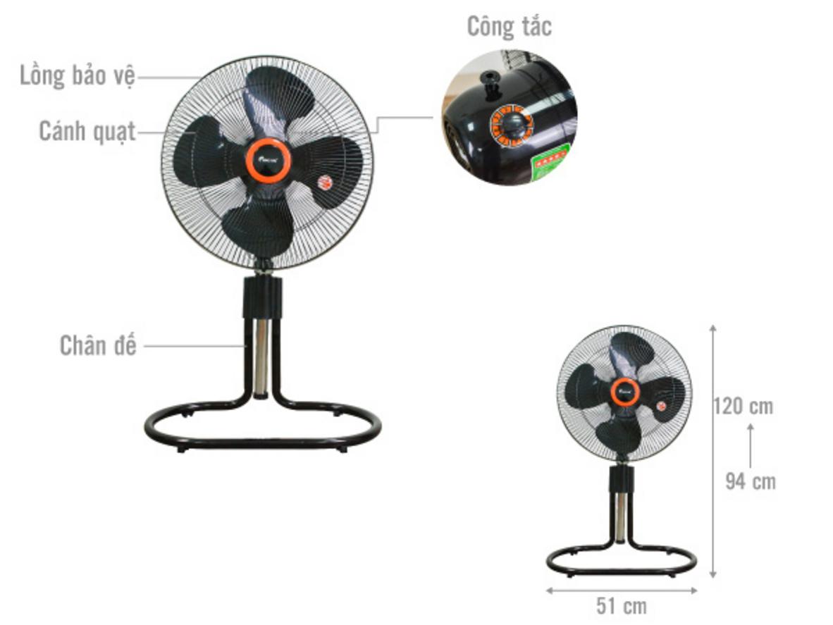 FF2318 mang lại luồng gió mạnh, phủ rộng và vận hành ổn định trong không gian đông người.