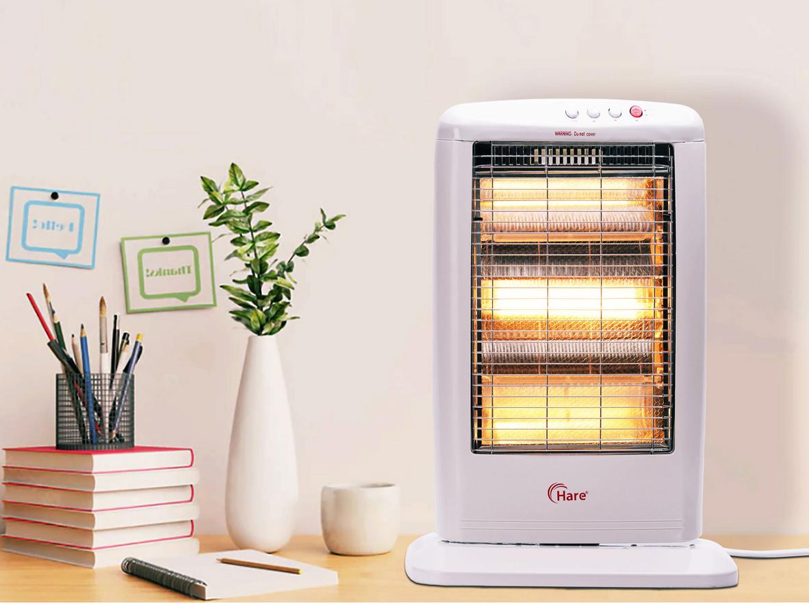 Thiết kế 3 bóng Halogen và công suất 1200W giúp quạt sưởi Hare HR-HT1200A làm ấm nhanh.