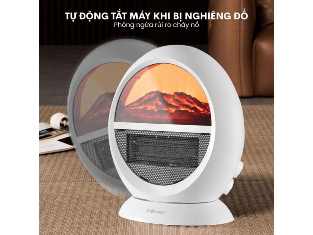 Hiệu ứng lửa giả lập giúp FH09 vừa sưởi ấm vừa tăng tính thẩm mỹ.