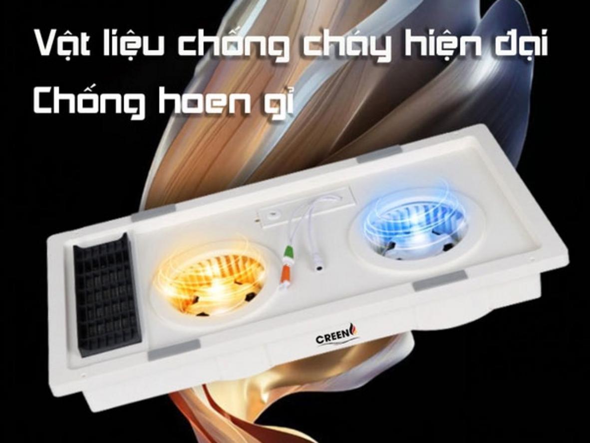 Cấu trúc âm trần đa chức năng của Creen CR-SMH668 giúp sưởi ấm, hút ẩm và chiếu sáng đồng thời.
