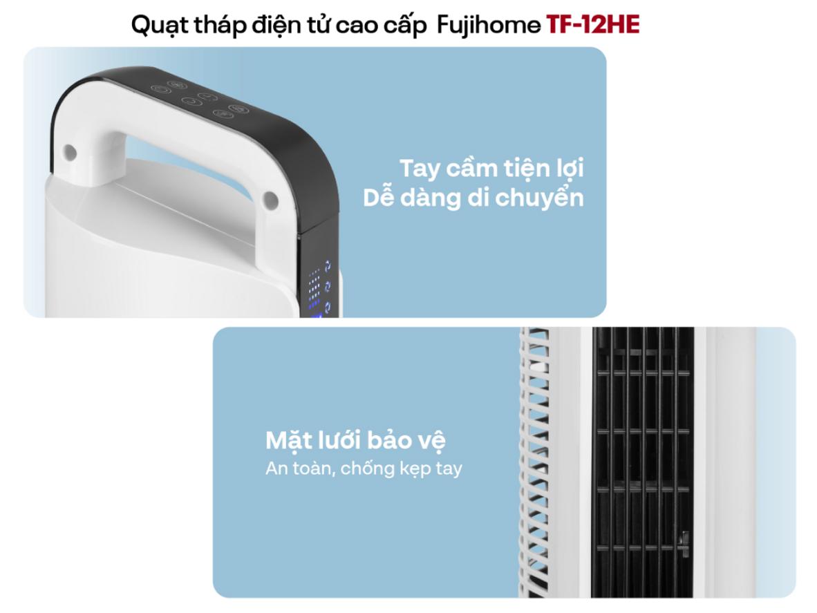 TF-12HE phù hợp gia đình hiện đại nhờ thiết kế an toàn, gọn và êm.