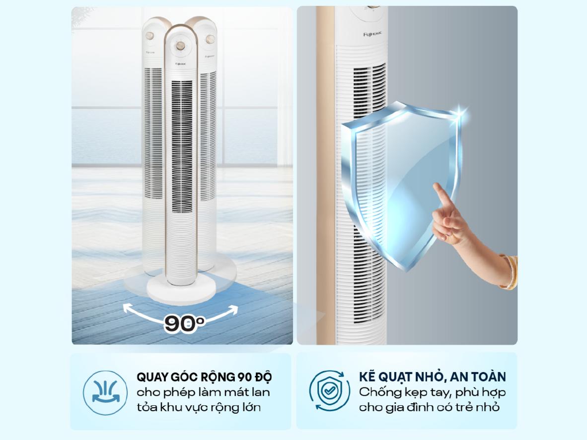 Độ ồn thấp giúp TF-13EM phù hợp cho phòng ngủ và không gian cần sự yên tĩnh.