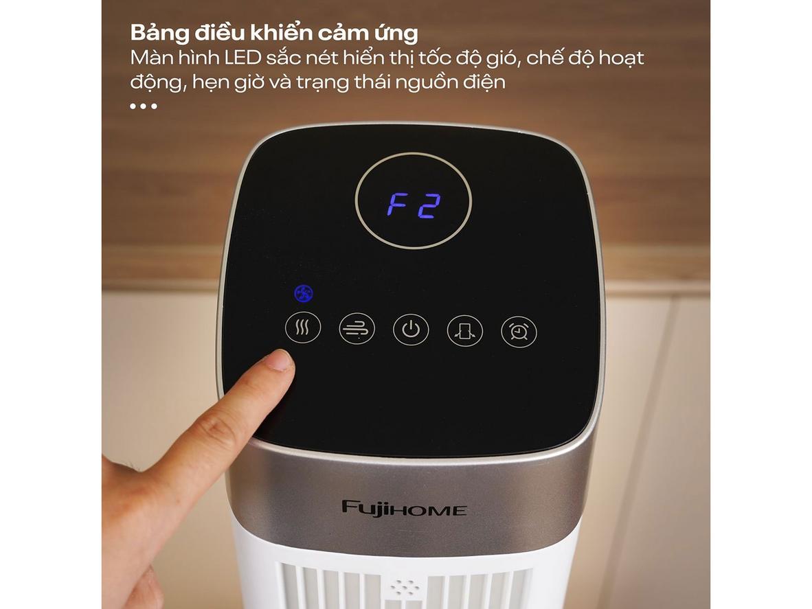 Quạt tháp Fujihome TF-51E nổi bật với thiết kế không cánh gọn đẹp, phù hợp không gian sống hiện đại.