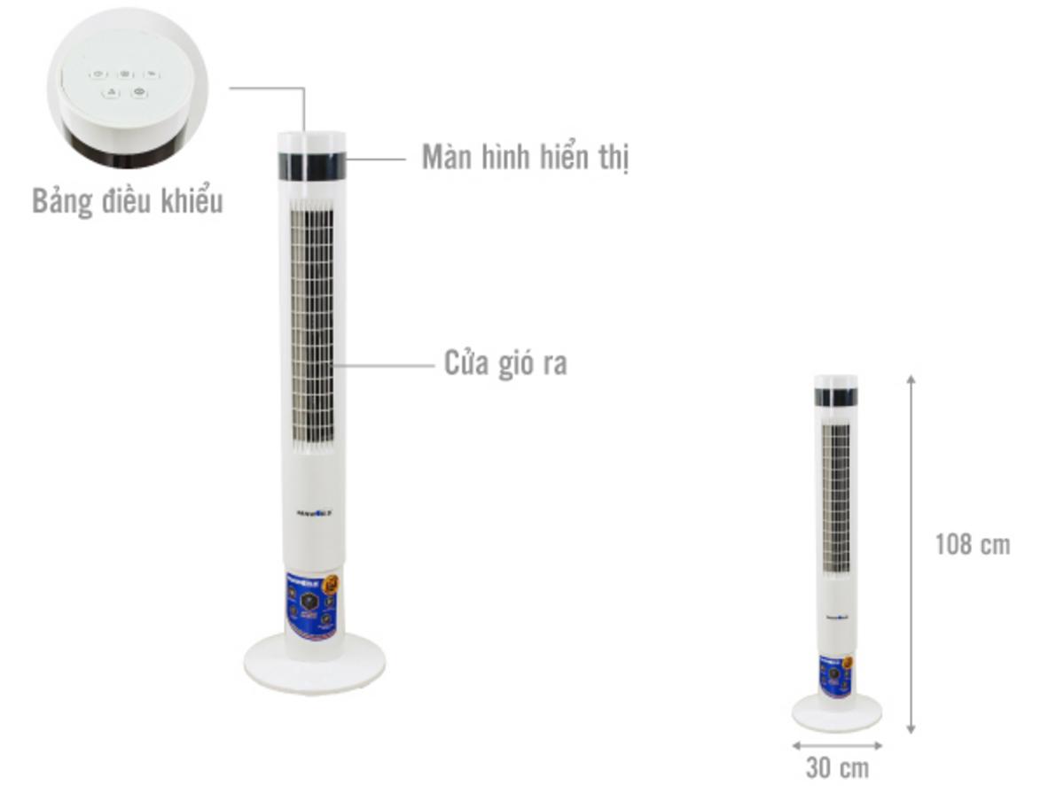 Các thông số và tiện ích chính của quạt tháp Panworld PW-019 (PW-8207W).