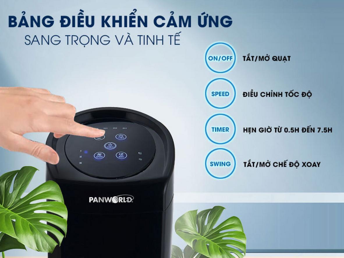 Quạt tháp Panworld PW-2213 gọn diện tích, phù hợp phòng nhỏ.