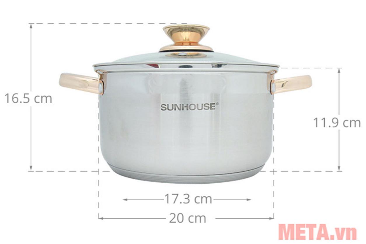 Thân inox 201 sáng bóng giúp bộ nồi bền đẹp và dễ vệ sinh.