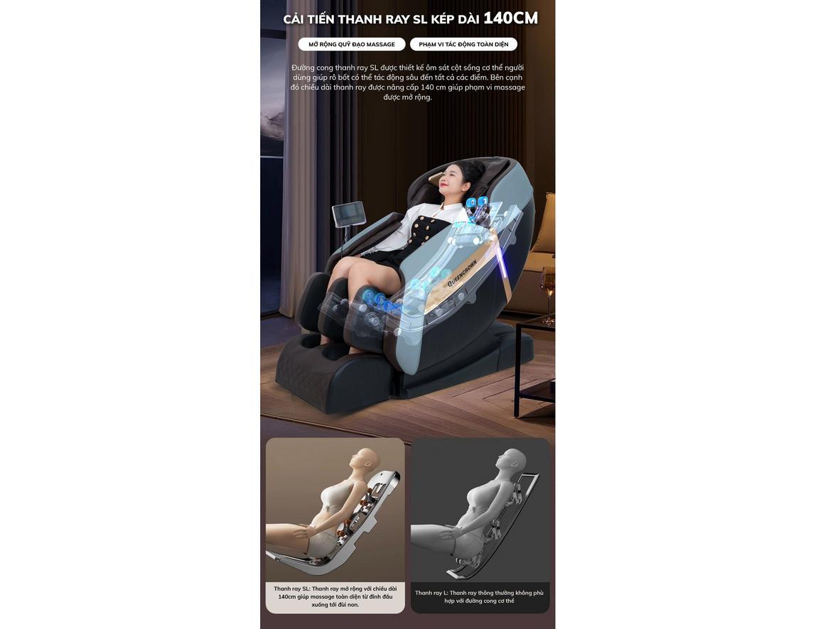 SL-Track 140cm kết hợp Zero Gravity