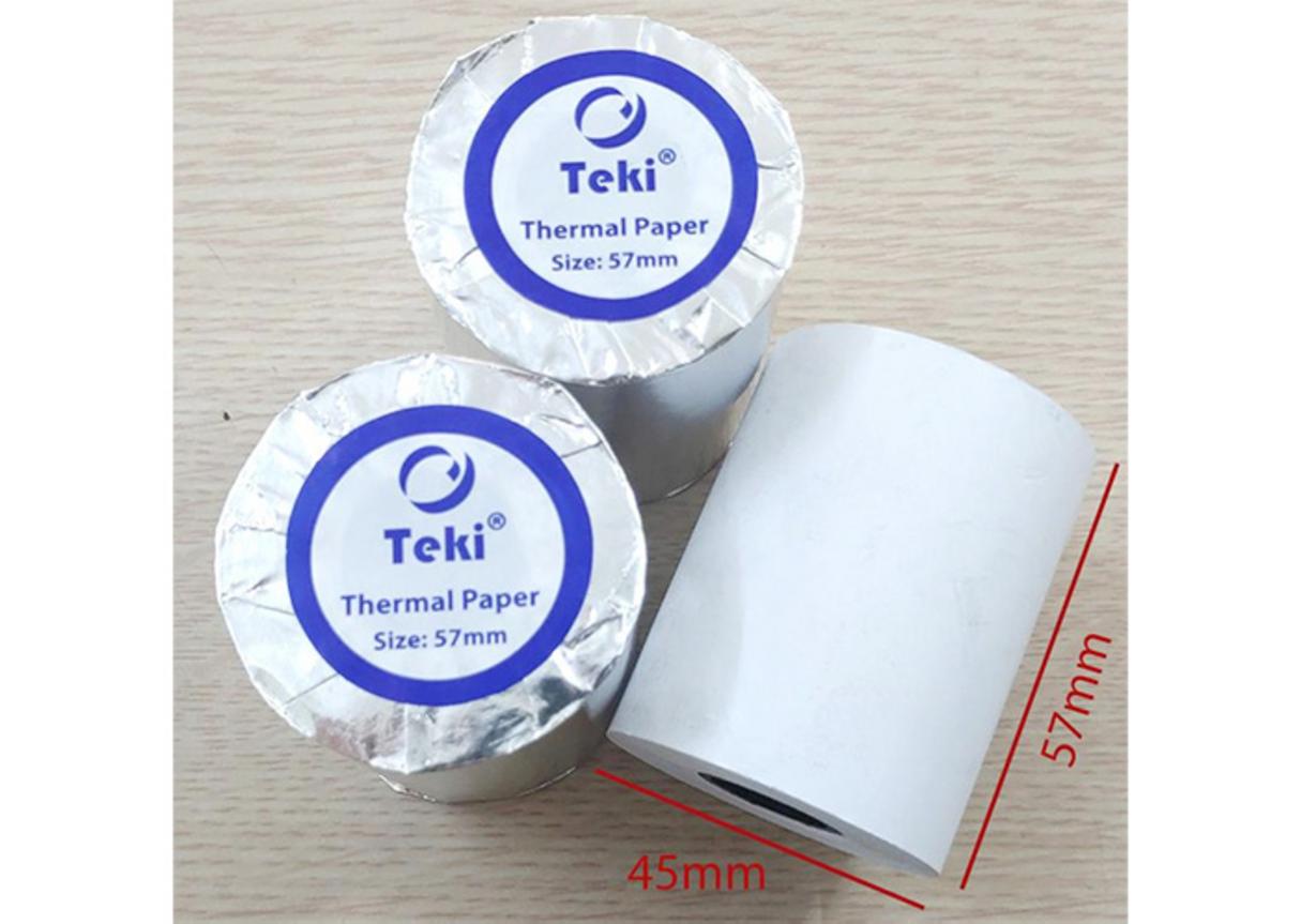 So sánh giấy in nhiệt K57 phi 38 và phi 45 để chọn đúng khay máy in.