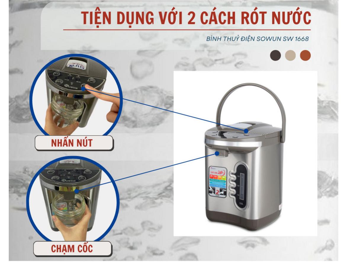 Dung tích 3.5 lít đáp ứng tốt nhu cầu nước nóng của gia đình và văn phòng nhỏ.