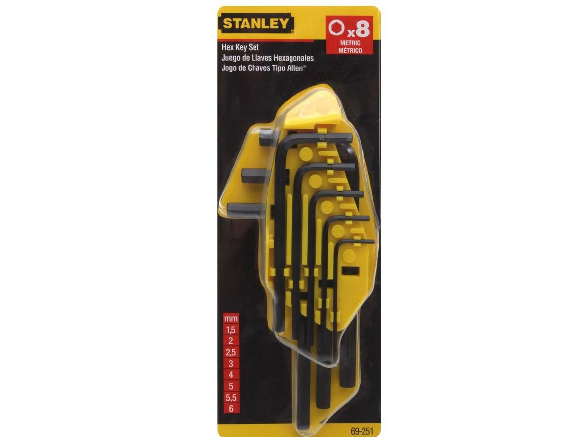 Thép Carbon giúp bộ lục giác Stanley 69-251 bền chắc và hạn chế cong gãy.