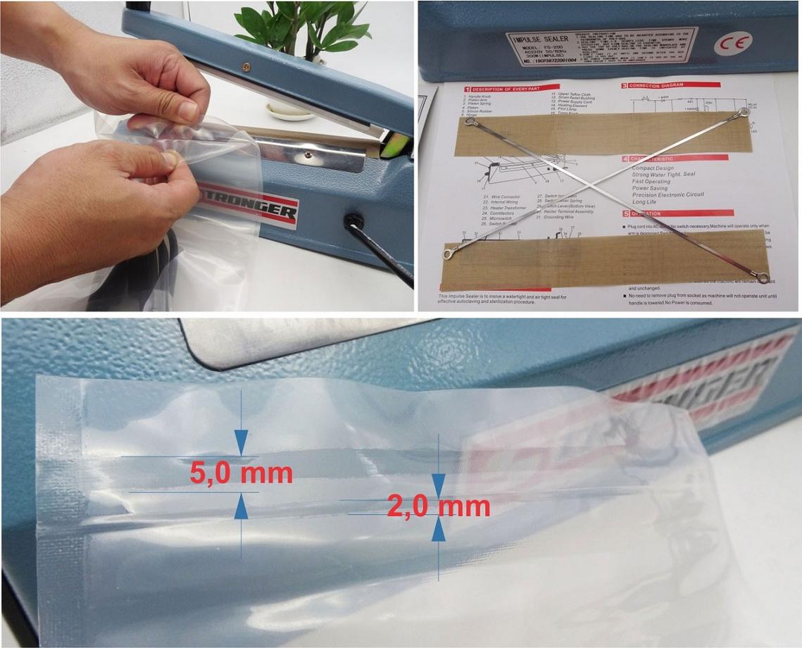 Thanh hàn 30cm giúp xử lý túi cỡ vừa nhanh và gọn hơn.