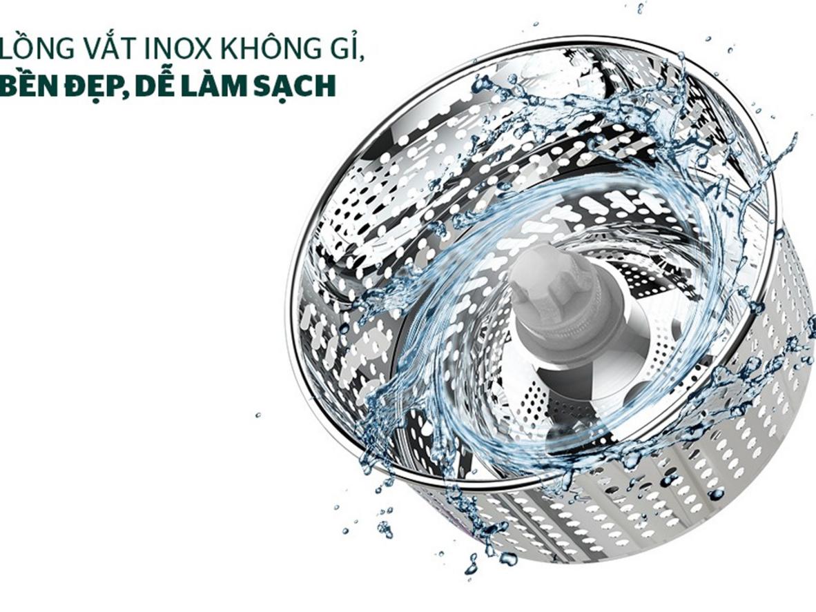 Lồng vắt inox Ø200mm x 90mm hỗ trợ vắt khô nhanh và bền bỉ.